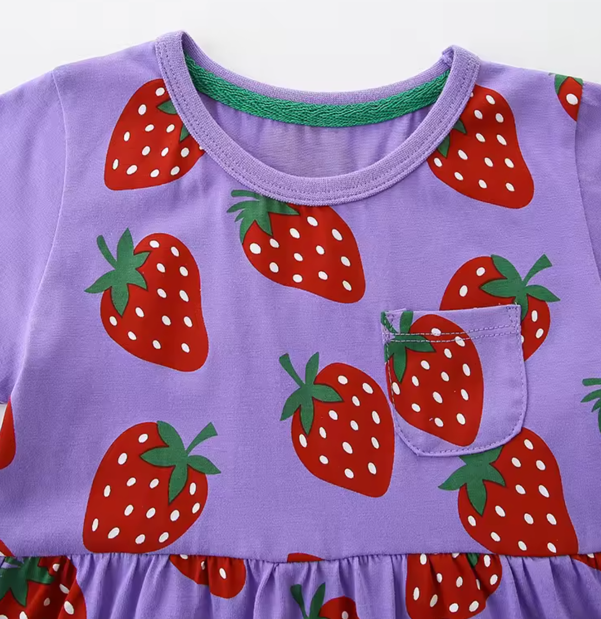 Baumwollkleid Erdbeere für Kinder