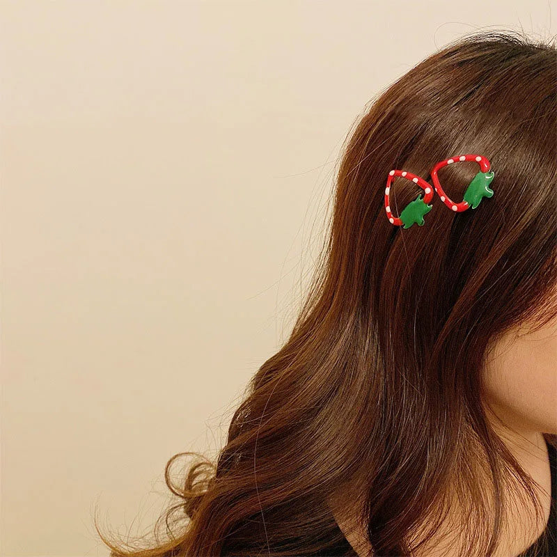 Haarspangen Haarclips Erdbeere rot oder rosa Set