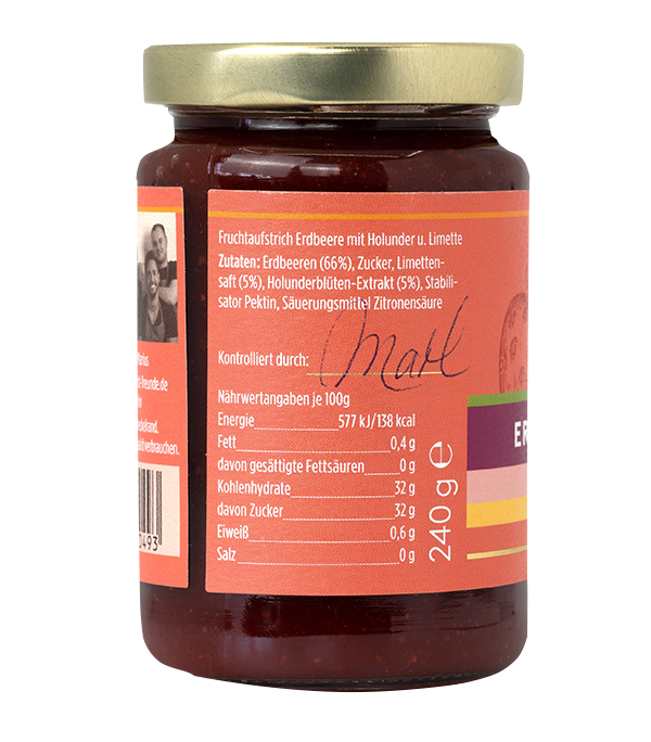 Erdbeere Holler Limette Fruchtaufstrich
