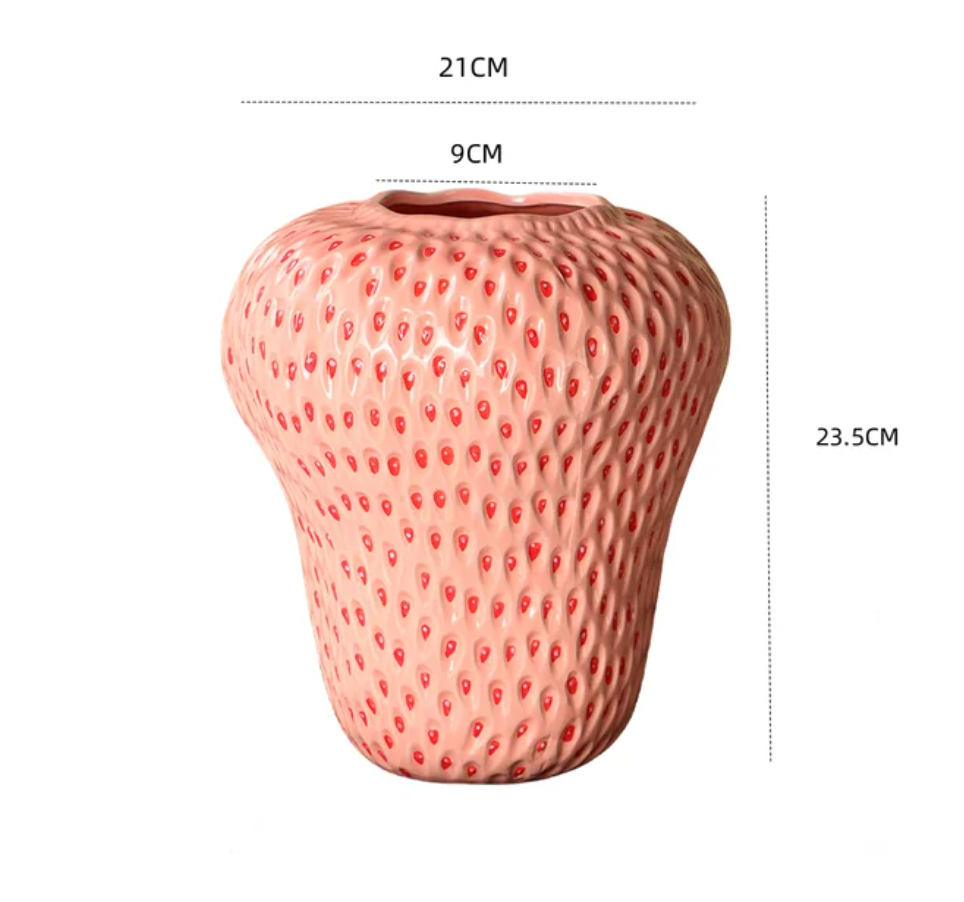 luxuriöse Erdbeervase XL rosa