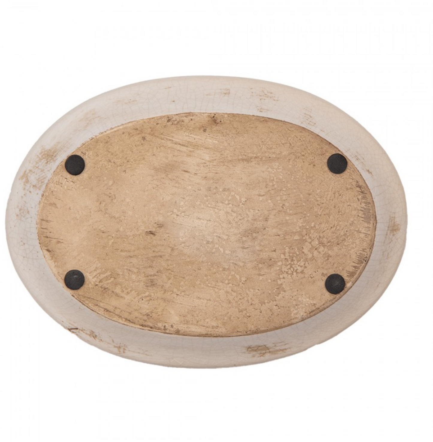 Unterteller 25x18x3 cm Beige Keramik Erdbeeren Oval