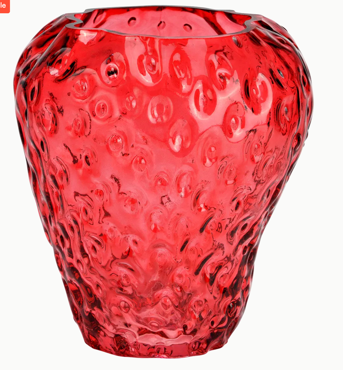 Vase „Erdbeere“ aus Glas – Rot – 15 × 16 × 15 cm
