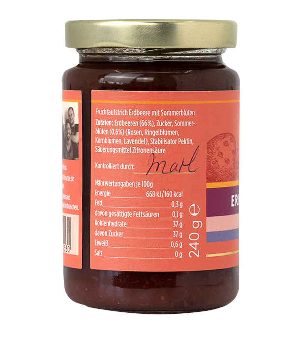 Erdbeere Sommerblüten Fruchtaufstrich