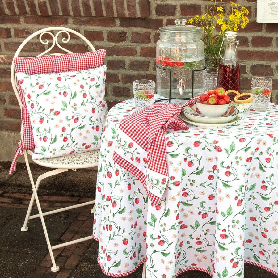 Clayre & Eef Geschirrtuch Erdbeeren – 100% Baumwolle